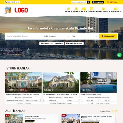 Standart Tüm Özellikler +En Güncel SEO Altyapısı + Konutlar için Enerji Kimlik Belgesi Bilgileri Ekleyebilme + Blog +Foto Galeri + Müşteri Yorumları + Her Dil İçin Ayrı Whatsapp Tanımlayabilme + Danışmanlar İçin Profil Sayfası+ Panelden Kişisel Renk Oluşturabilme + Ve Daha Nice Güzel Özellikleri Görmek İçin Temayı Online İnceleyebilirsiniz