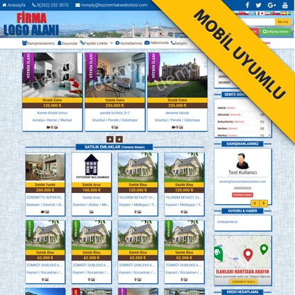 Mobil Uyumlu + Renk Değişikliği Yapılabilir (Destek Ekibi Tarafından)+Temayı İncele Butonundan Temayı Online İnceleyebilirsiniz