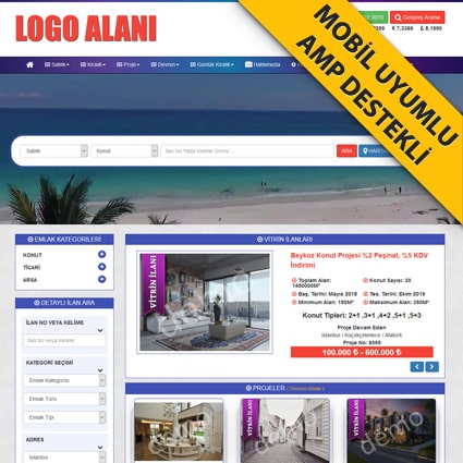 Mobil Uyumlu + AMP Destekli + Proje İlanı Eklenebilir + Harita Sokak Görünümü Var + Renk Değişikliği Yapılabilir (Destek Ekibi Tarafından)+Temayı İncele Butonundan Temayı Online İnceleyebilirsiniz